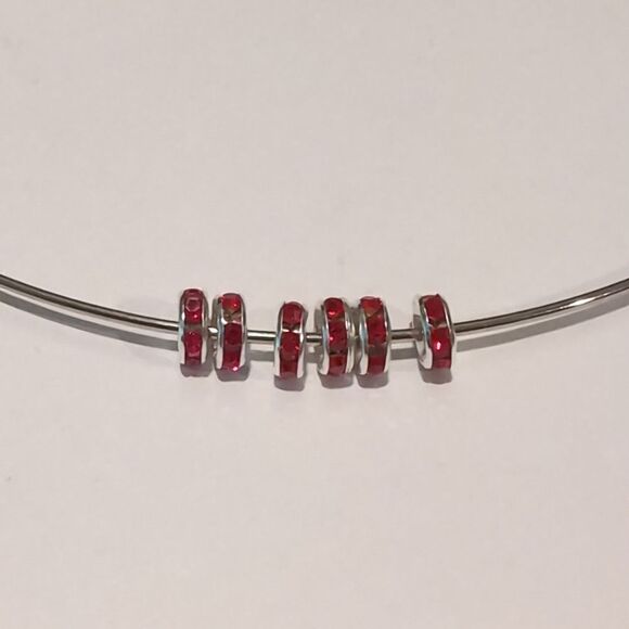 6 Red 8mm Rondelle Spacer Beads - Picture 2 of 4